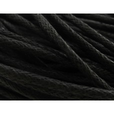 gewachstes Baumwollband, 2mm, schwarz